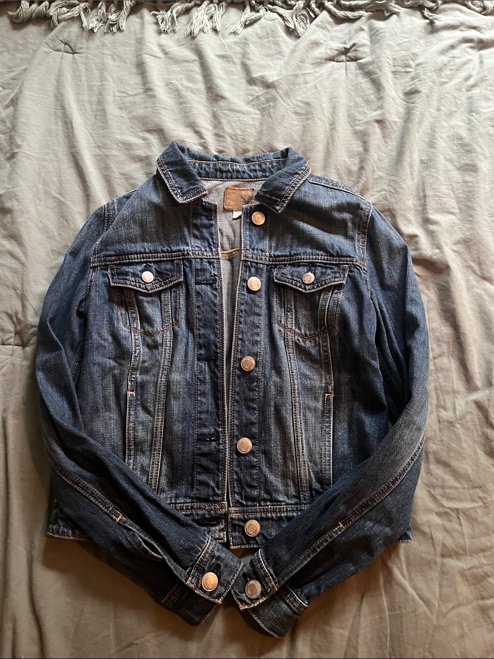 American Eagle Outfitters Dark Blue Denim Jean Jacket